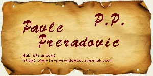 Pavle Preradović vizit kartica